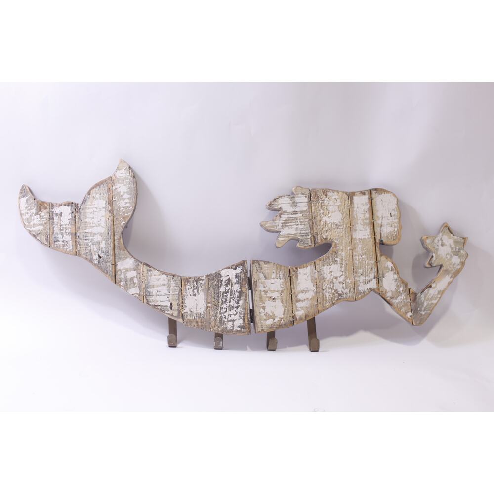 Mermaid, Coat Rack, 4 Hooks, Hangers, Sea, Ocean, Wall Mount, ~ 250916-WH O-2